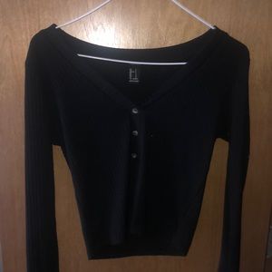 Forever 21 Long Sleeve Black crop top!